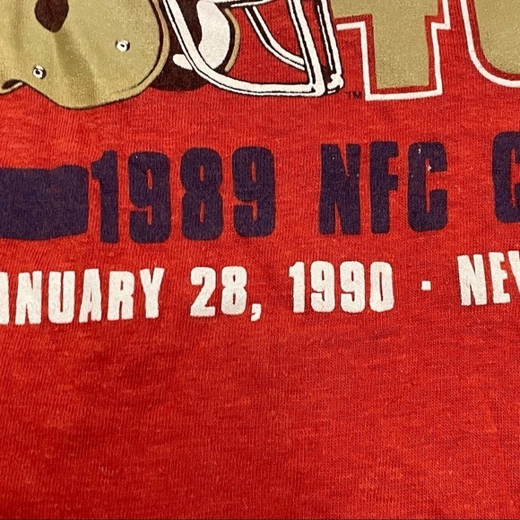 Vintage Single Stitch San Francisco 49ers Super Bowl XXIV NFL Football TShirt - Picture 3 of 7